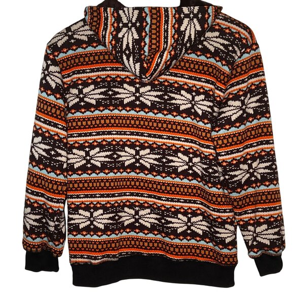 Soho Girls Hooded Full-Zip Fleece Jacket Small Colorful Snowflake Pattern Warm - Picture 2 of 13